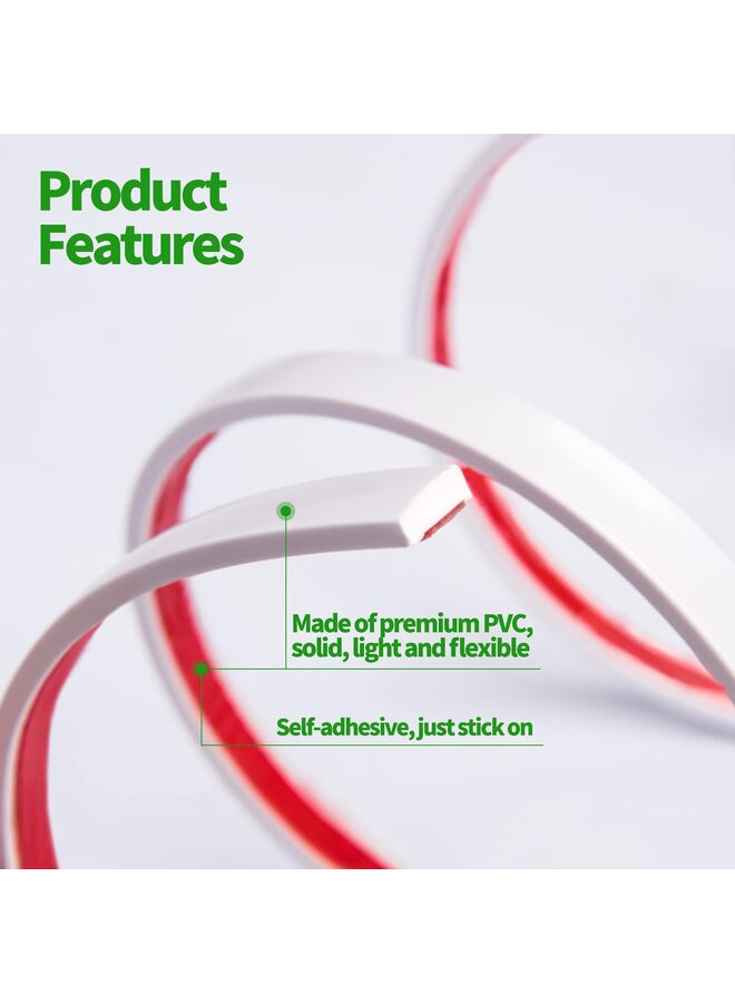 يُسلِّم حواف زخرفية لاصقة، حواف جدارية مرنة ذاتية اللصق، حواف زخرفية لحواف بلاط الجدران، بلاط المطبخ الخلفي، الأرضيات (اللون: أبيض) - Image 3